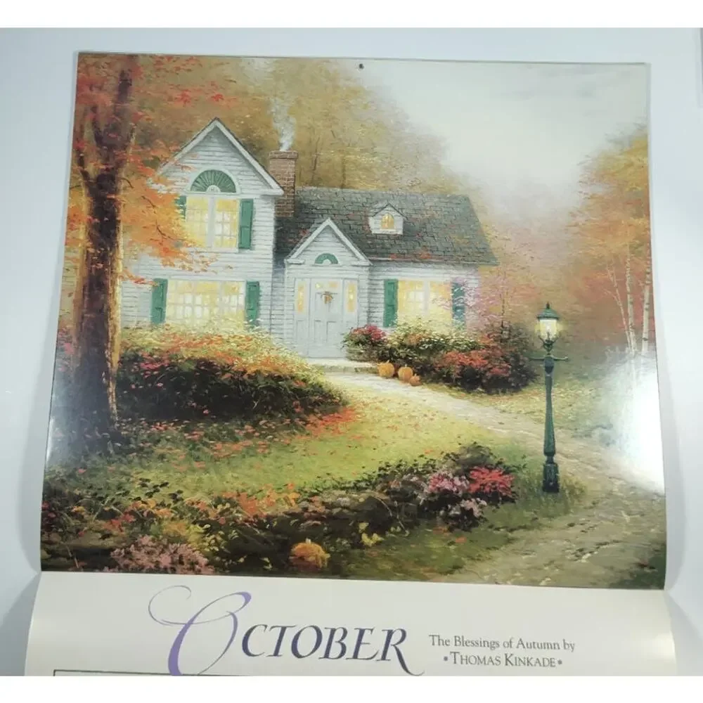 Thomas Kinkade Painter of Light Wall Calendar 1995 Frameable Artwork